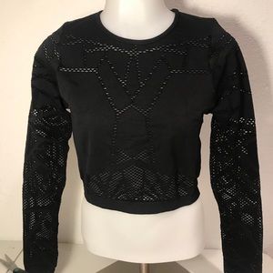 Demi Lovato Fabletics Mesh Top Size Large Black